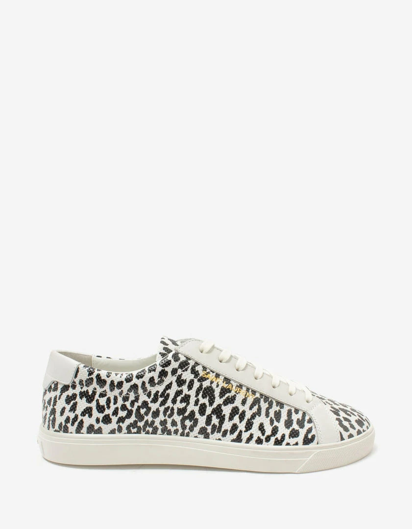 Budget π Saint Laurent Andy Babycat Print Leather Trainers π₯° 4 Saint Laurent Andy Babycat Print Leather Trainers
