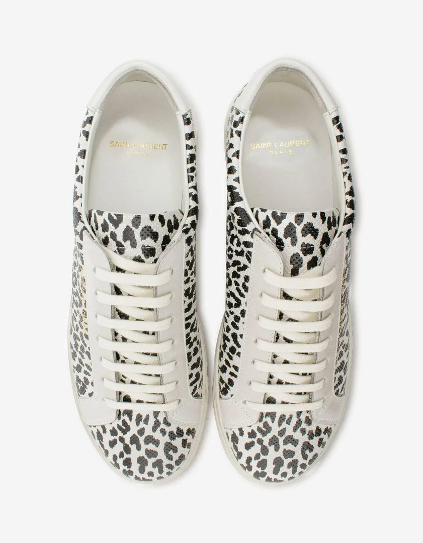 Budget π Saint Laurent Andy Babycat Print Leather Trainers π₯° 6 Saint Laurent Andy Babycat Print Leather Trainers