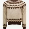 Saint Laurent Clothing Beige Fair Isle Wool & Mohair Sweater