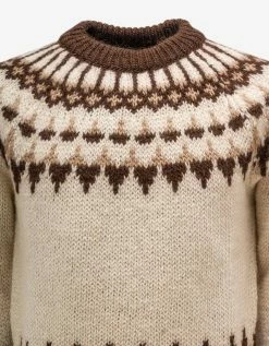 Saint Laurent Clothing Beige Fair Isle Wool & Mohair Sweater