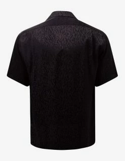 Saint Laurent Clothing Black Camo Jacquard Silk Shirt