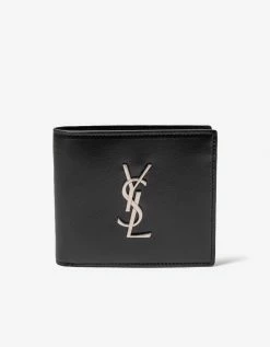 Saint Laurent Black Cassandre East/West Wallet Accessories