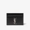 Saint Laurent Accessories Black Cassandre Leather Card Holder