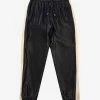 Saint Laurent Black Crinkle-Effect Monogram Sweat Pants