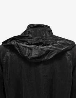 Saint Laurent Black Crinkle-Effect Monogram Teddy Jacket Clothing