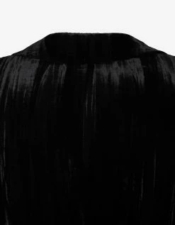 Saint Laurent Clothing Black Crinkled Velvet Blazer