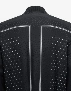 Saint Laurent Clothing Black Dot Print Silk Teddy Jacket