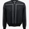 Saint Laurent Clothing Black Dot Print Silk Teddy Jacket