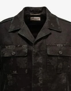 Saint Laurent Black Floral Sleeveless Jacket