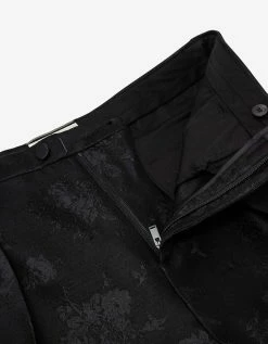 Saint Laurent Black Floral Tailored Shorts Clothing