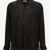 Saint Laurent Black & Gold Stripe Silk Shirt