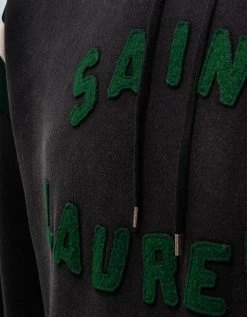 Saint Laurent Black & Green Logo Hoodie