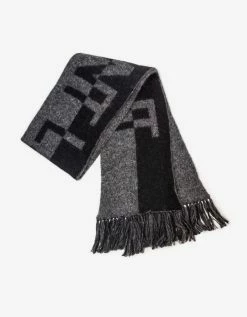 Saint Laurent Accessories Black & Grey Logo Scarf