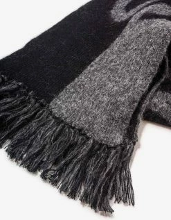 Saint Laurent Accessories Black & Grey Logo Scarf