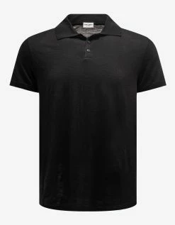 Saint Laurent Clothing Black Knitted Polo T-Shirt