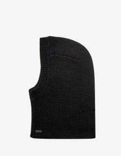 Saint Laurent Accessories Black Large Ribbed Wool Balaclava