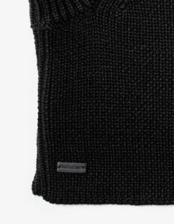 Saint Laurent Accessories Black Large Ribbed Wool Balaclava