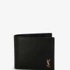 Saint Laurent Black Leather East/West Billfold Wallet Accessories