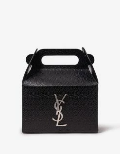 Saint Laurent Black Leather Take-Away Box Accessories