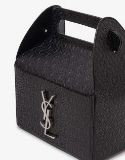 Saint Laurent Black Leather Take-Away Box Accessories