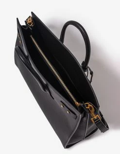 Saint Laurent Accessories Black Leather Thin Large Bag