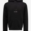 Saint Laurent Clothing Black Logo Print Hoodie