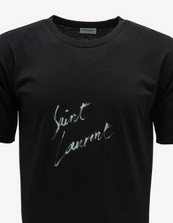 Saint Laurent Black Logo Print Oversized T-Shirt