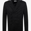 Saint Laurent Clothing Black Military Double-Breasted Wool Jacket