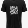 Budget ❤️ Saint Laurent Clothing Black Optical Illusion Print T-Shirt ✔️ 1 Saint Laurent Clothing Black Optical Illusion Print T-Shirt