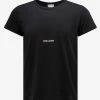 Saint Laurent Black Rive Gauche Logo T-Shirt T-Shirts