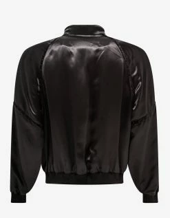 Saint Laurent Black Silk Satin 80s Teddy Jacket Clothing