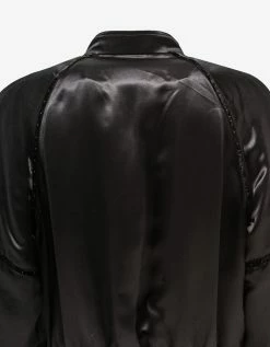 Saint Laurent Black Silk Satin 80s Teddy Jacket Clothing