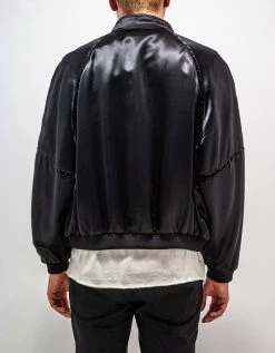 Saint Laurent Black Silk Satin 80s Teddy Jacket Clothing
