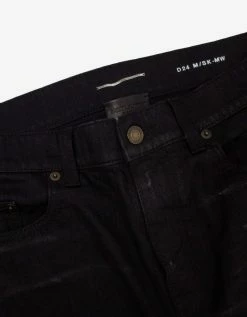 Saint Laurent Black Skinny Jeans With Silver Coating