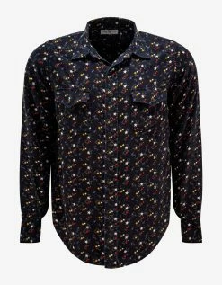 Saint Laurent Clothing Black Stars Print Western Shirt