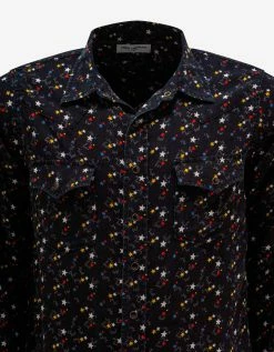 Saint Laurent Clothing Black Stars Print Western Shirt