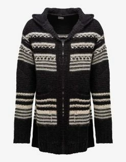 Saint Laurent Black Striped Mohair Baja Cardigan