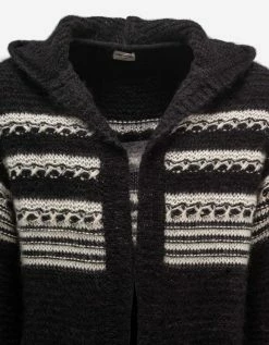Saint Laurent Black Striped Mohair Baja Cardigan