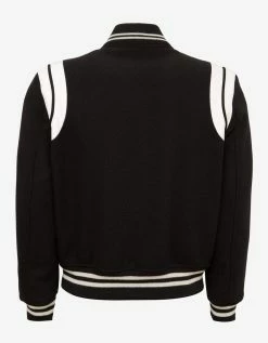 Saint Laurent Black Wool Teddy Jacket Coats And Jackets