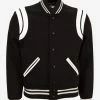 Saint Laurent Black Wool Teddy Jacket Coats And Jackets