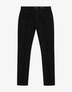 Saint Laurent Black Zebra Print Skinny Jeans Clothing