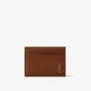 Saint Laurent Accessories Brown Grain Leather Monogram Card Holder
