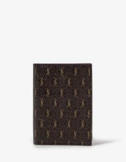 Saint Laurent Brown Monogram Card Wallet