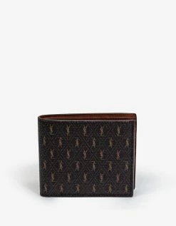 Saint Laurent Brown Monogram East/West Billfold Wallet Accessories