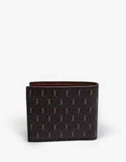 Saint Laurent Brown Monogram East/West Billfold Wallet Accessories