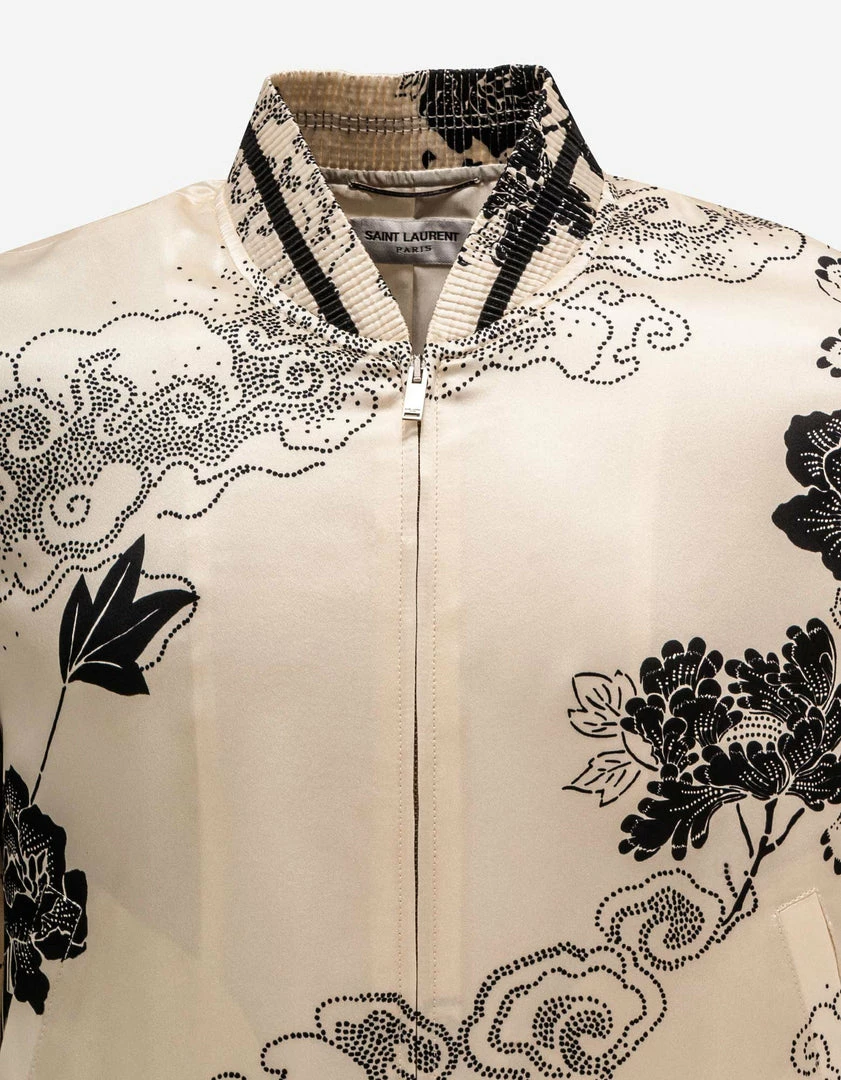 Hot Sale 🥰 Saint Laurent 🧥 Coats And Jackets Cloud Motif Silk Satin Teddy Jacket 🤩 9 Saint Laurent Coats And Jackets Cloud Motif Silk Satin Teddy Jacket