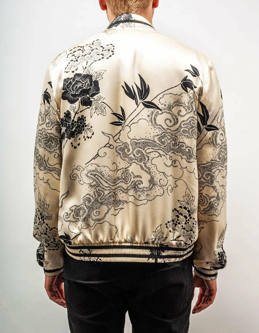 Hot Sale 🥰 Saint Laurent 🧥 Coats And Jackets Cloud Motif Silk Satin Teddy Jacket 🤩 6 Saint Laurent Coats And Jackets Cloud Motif Silk Satin Teddy Jacket