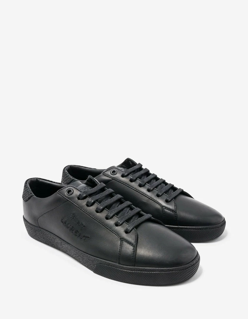 Wholesale 🧨 Saint Laurent Court Classic SL/06 Black Python Trim Trainers ✔️ 3 Saint Laurent Court Classic SL/06 Black Python Trim Trainers
