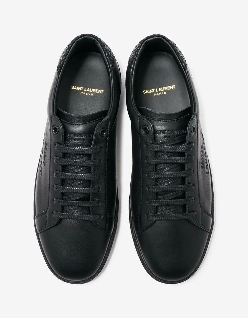 Wholesale 🧨 Saint Laurent Court Classic SL/06 Black Python Trim Trainers ✔️ 6 Saint Laurent Court Classic SL/06 Black Python Trim Trainers