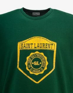 Saint Laurent Green Graphic Print T-Shirt